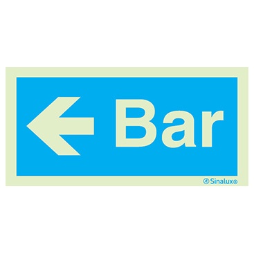 Signalisation une face, bar à gauche, PVC photoluminescent