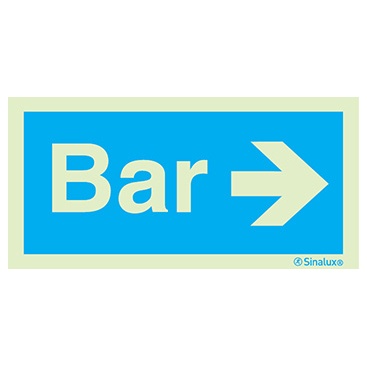 [F4908F20101IDFR] Signalisation une face, bar à droite, PVC photoluminescent (200x100)