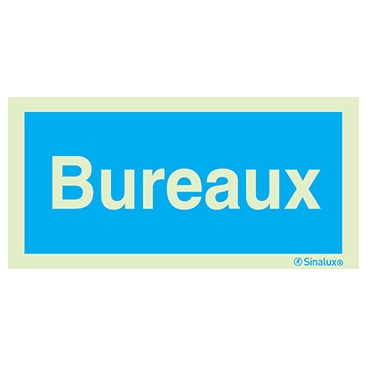 [F4909F20101IDFR] Signalisation une face, bureaux, PVC photoluminescent (200x100)