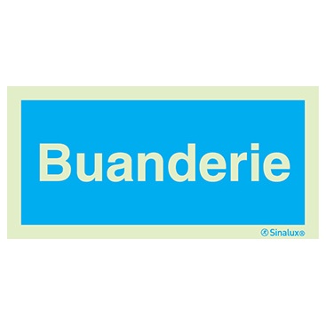 [F4910F20101IDFR] Signalisation une face, buanderie, PVC photoluminescent (200x100)