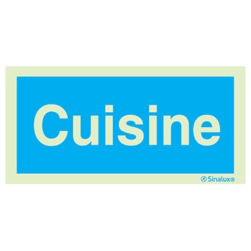 [F4913F20101IDFR] Signalisation une face, cuisine, PVC photoluminescent (200x100)