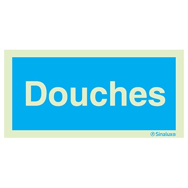 [F4915F20101IDFR] Signalisation une face, douches, PVC photoluminescent (200x100)