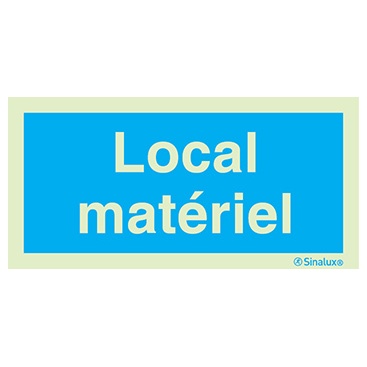 [F4920F20101IDFR] Signalisation une face, local matériel, PVC photoluminescent (200x100)