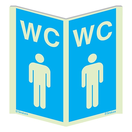 [F5021F1020PPNFR] Signalisation panoramique, panoramique – WC hommes, PVC photoluminescent (100x200)