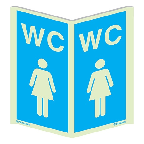 [F5022F1020PPNFR] Signalisation panoramique, panoramique – WC femmes, PVC photoluminescent (100x200)