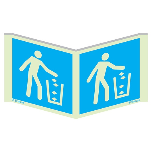 [F5051F1010PPNFR] Signalisation panoramique, panoramique – poubelle, PVC photoluminescent (100x100)