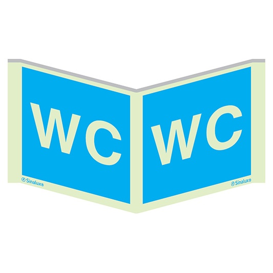 [F5056F1010PPNFR] Signalisation panoramique, panoramique – WC, PVC photoluminescent (100x100)