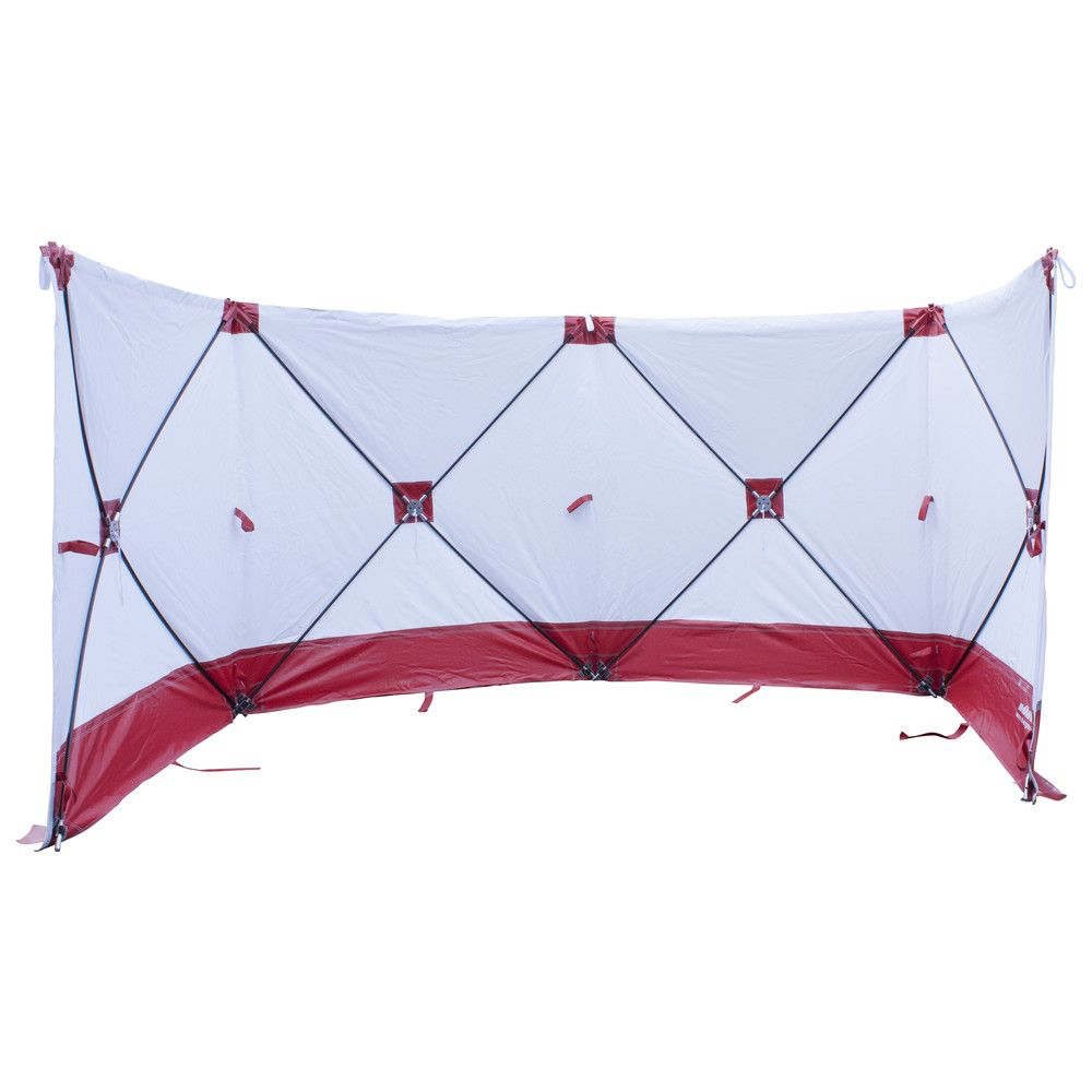 Ecran/paroi de confidentialité mobile, 720 x 180 cm, blanc et rouge