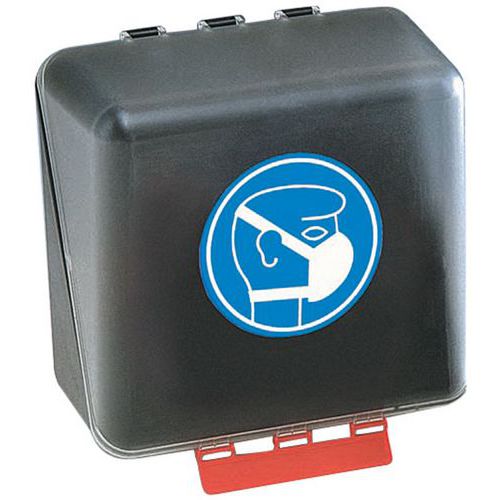 SecuBox® Midi avec couvercle transparent et symbole « Protection respiratoire légère ».