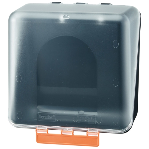 [4207200] SecuBox® Midi avec couvercle transparent et 4 symboles autocollants au choix à appliquer sur la box.