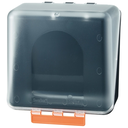 SecuBox® Midi avec couvercle transparent et 4 symboles autocollants au choix à appliquer sur la box.
