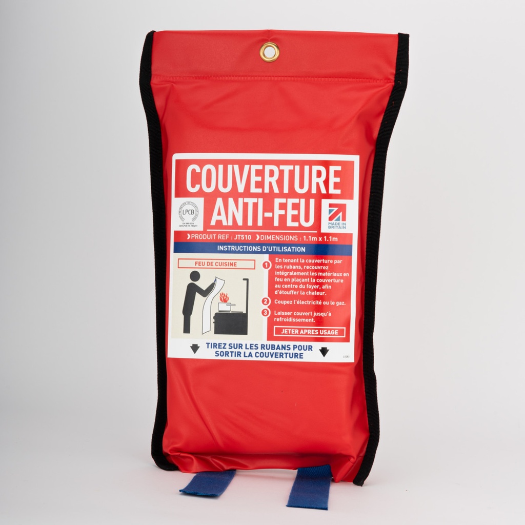 [1.209441] Couverture anti-feu avec pochette souple 1.1 x 1.1m