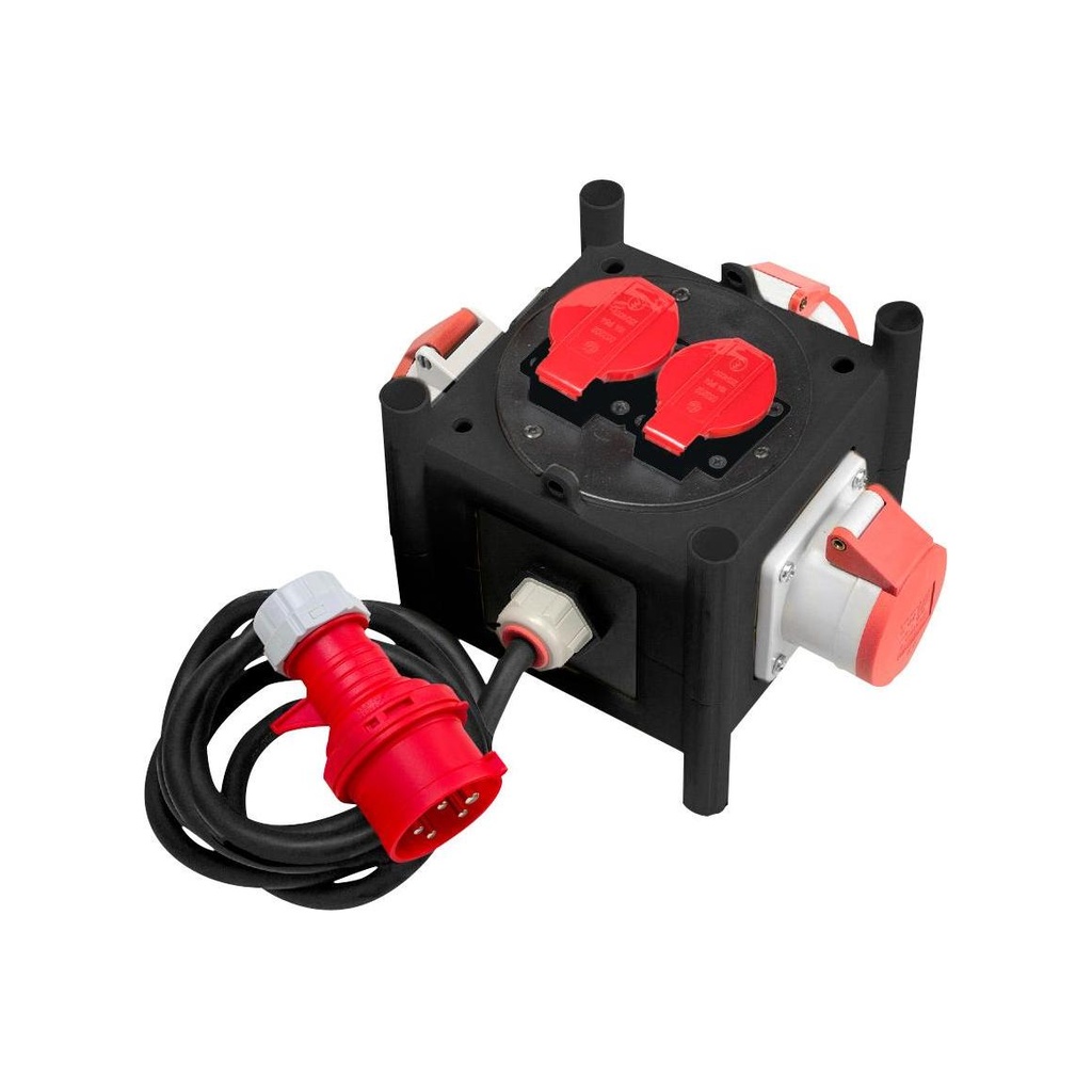 Distributeur de courant compact BSV 3 -LS/16, IP44, Fiche CEE 3P+N+T - 16 A/415 V~ (IP44), 3 Prises CEE 5p 400V/16A (IP44), 2 Prises T25 230V/400V/16A 5p (IP55)