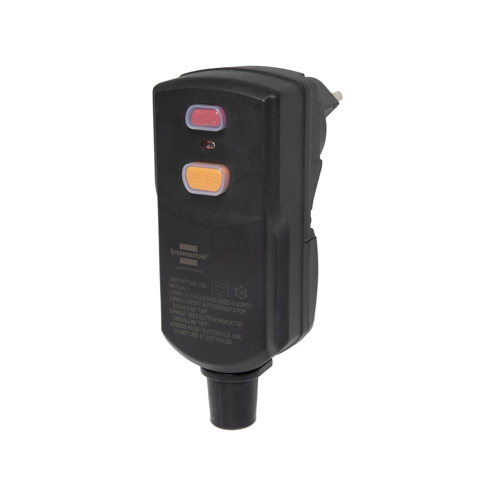 [1290732] Brennenstuhl Fiche de protection des personnes PD29A IP55 (fiche de protection personnelle avec disjoncteur de protection FI pour l'extérieur, coupure bipolaire)