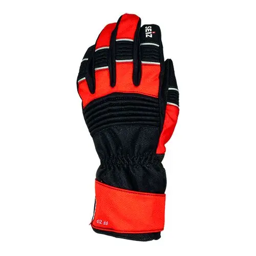 Gants d'intervention Seiz Fire-Fighter ZIP rouge et noir
