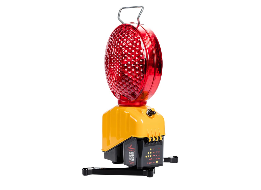 [711.011] Triopan Helios Master V5 LED avec pied rabattable, bidirectionnelles, 200mm (Rouge)